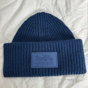 Coach Blue Knit Hat beanie toque new no tags